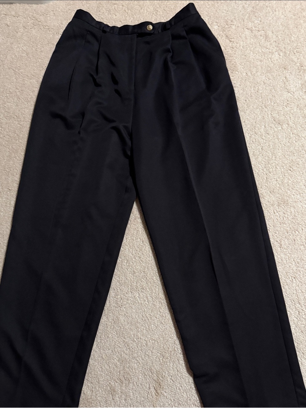 Talbots Women's Black Wide Leg Pleated Trousers